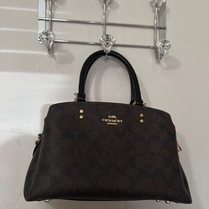 Coach Brown Satchel with Gold Accents